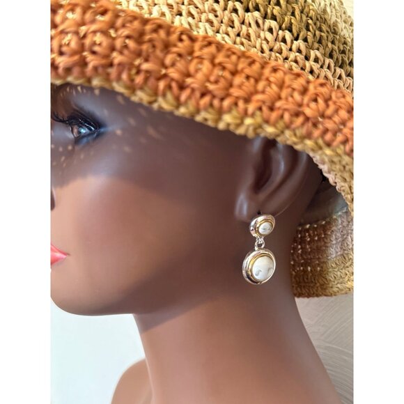 Marble Looking Stones Drop Earrings - Picture 5 of 5